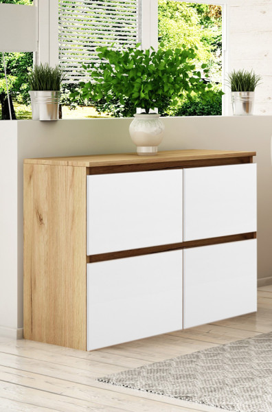 Komoda Megan 90 K4 Dąb Craft Złoty / Biały 90X45X75 Cm, 6575778