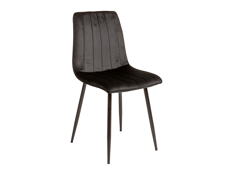 krzesło tapicerowane Elmo welurowe czarne, 659499