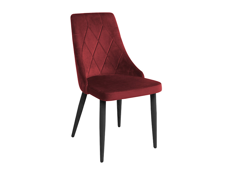krzesło tapicerowane Alvar welurowe nogi metalowe bordowe, 659527