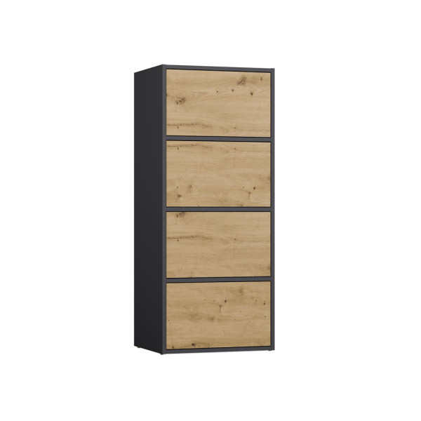 Komoda ALMA Antracyt Artisan 4 Drzwi 4 Półki, 6599723