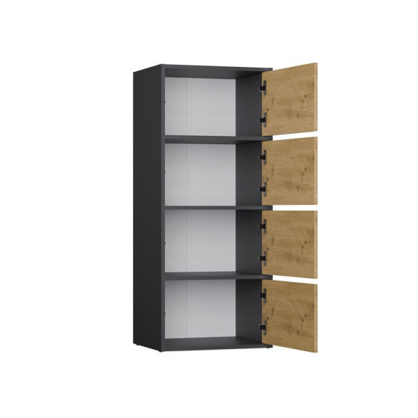 Komoda ALMA Antracyt Artisan 4 Drzwi 4 Półki, 6599724