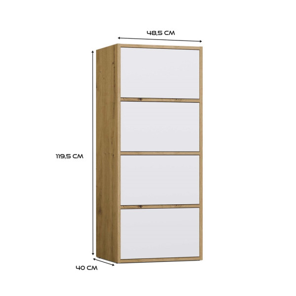 Komoda ALMA Front Biel Korpus Dąb Artisan, 6599745