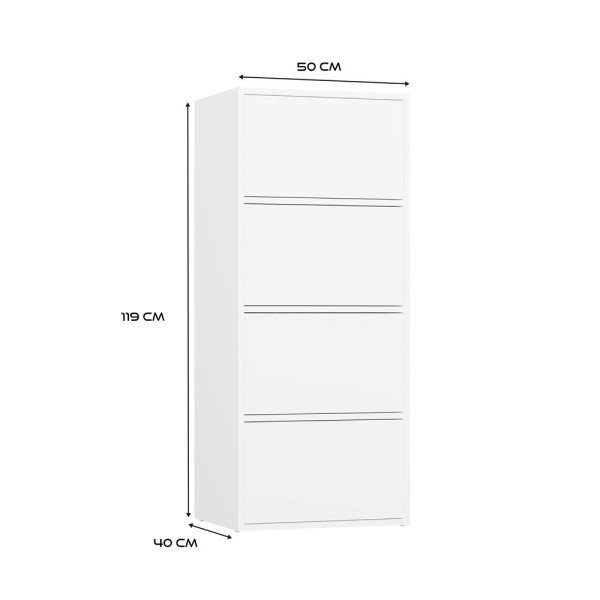 Komoda ALMA Biała Szafka 4 Drzwi 4 Półki, 6599748