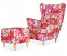Inny kolor wybarwienia: Fotel Uszak z pufką intensywny różowy kolor BARBIE