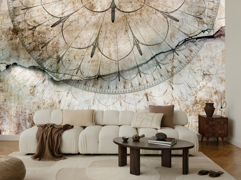 Fototapeta Mandala Ornament na Betonie do Salonu i Sypialni 200x140cm, 6600889