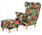 Inny kolor wybarwienia: Fotel Uszak z podnóżkiem piękne kolory kwiatów
