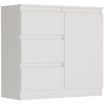 Komoda 80cm szuflady drzwi szafka FRAMIRE R-80-S3 bialy