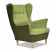 Inny kolor wybarwienia: Fotel Uszak jasnozielony + ciemna zieleń PREZENT