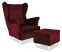 Inny kolor wybarwienia: Fotel Uszak z podnóżkiem rubinowy MOTEL RECEPCJA