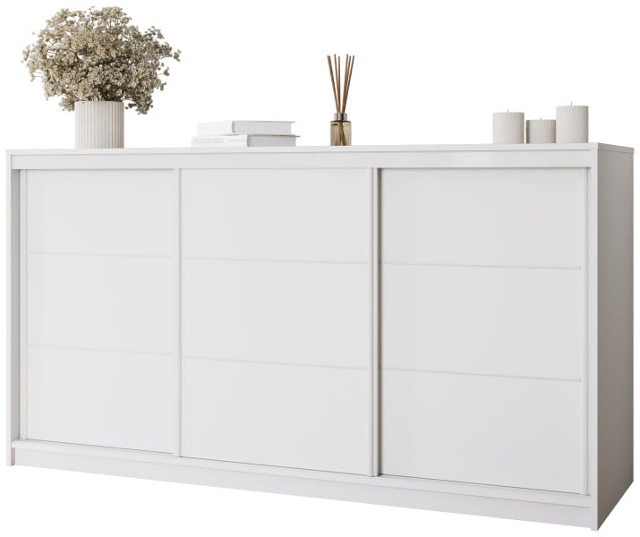 Biała komoda przesuwna z szufladami 180 cm VITA, 6659387