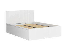 Zestaw łóżko Tetrix 160x200 ze stelażem pojemnikiem i szafką nocną biały połysk