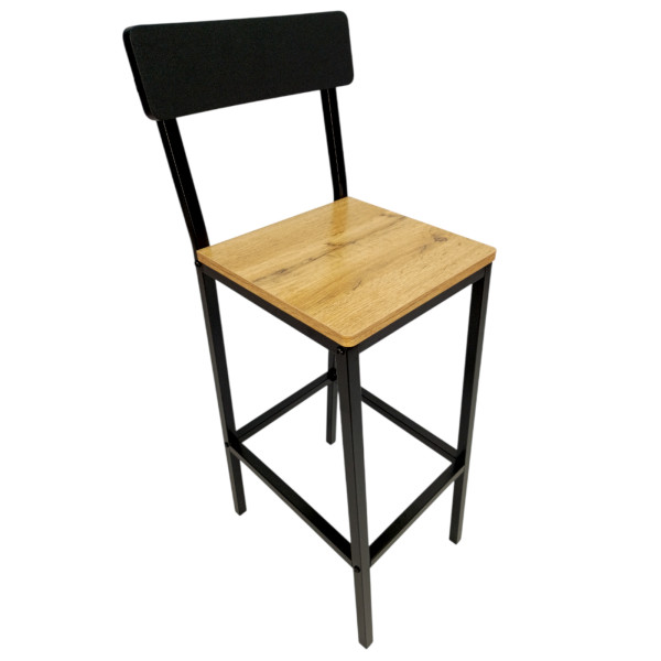 Hokery barowe 2 szt z oparciem taboret zestaw loft dąb 30x40x90 | Begryf, 6687193