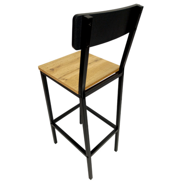 Hokery barowe 2 szt z oparciem taboret zestaw loft dąb 30x40x90 | Begryf, 6687196