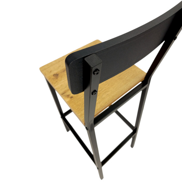 Hokery barowe 2 szt z oparciem taboret zestaw loft dąb 30x40x90 | Begryf, 6687197