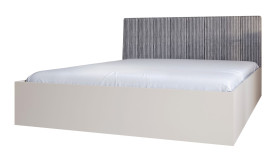 Produkt: Łóżko STYLE z materacem kaszmirowe, tapicerowany szary zagłówek 140x200