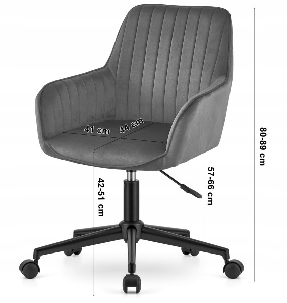 Fotel Biurowy Obrotowy Ergonomiczny Czarny Krzesło Regulowane Biurkowe Gala, 6710500