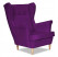 Inny kolor wybarwienia: Fotel Uszak ŚLIWKOWY fiolet RECEPCJA fioletowy