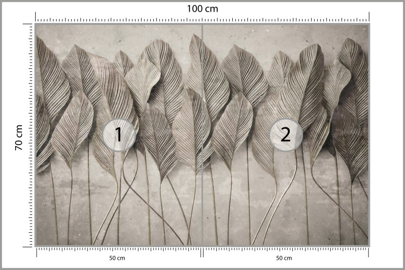 Fototapeta Liście na Betonie do Salonu i Sypialni 100x70cm, 6718955