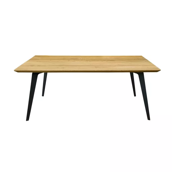 Stół dębowy z metale nogi VITA II 140×80 + dostawka 2×45 cm, 671902