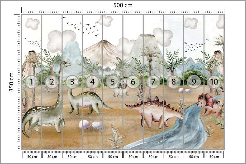 Fototapeta Świat Dinozaurów Dla Dzieci 500x350cm, 6719405