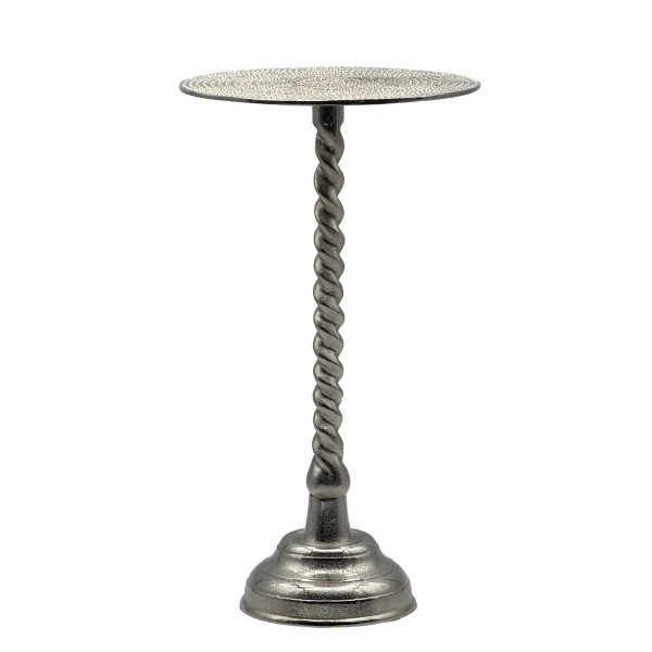 FineBuy Stolik Okrągły 28x28x51 cm Aluminium Srebrny, Stolik Dostawny, 6755254