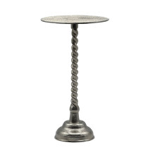 FineBuy Stolik Okrągły 28x28x51 cm Aluminium Srebrny, Stolik Dostawny