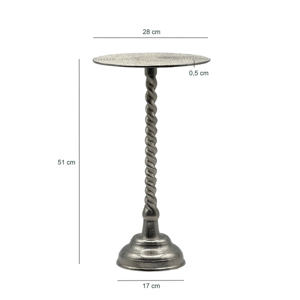 FineBuy Stolik Okrągły 28x28x51 cm Aluminium Srebrny, Stolik Dostawny, 6755257