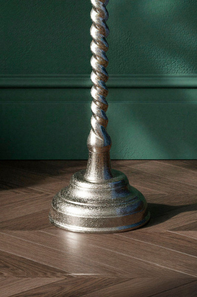FineBuy Stolik Okrągły 28x28x51 cm Aluminium Srebrny, Stolik Dostawny, 6755259