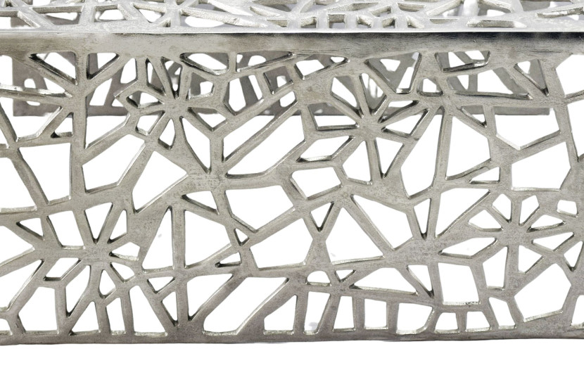 FineBuy Stolik Kawowy 60x60x31 cm Aluminium Srebrny Kwadratowy, 6755361