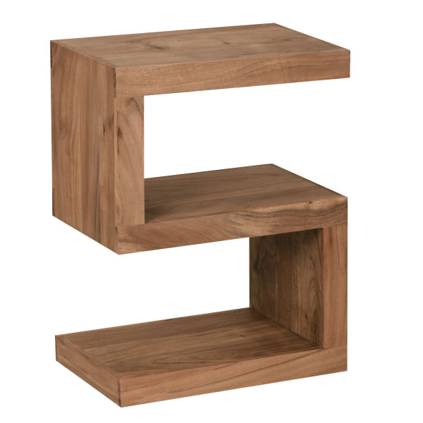 FineBuy Stolik Pomocniczy S Kostka 44x30x60 cm Lite Drewno Akacjowe, 675758