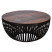 FineBuy Stolik Kawowy Okrągły 70x70x33 cm Drewno Metal Brązowy, 675940