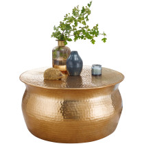 Produkt: FineBuy Stolik Kawowy Okrągły 60x60x30,5 cm Metal Złoty, Stolik do Salonu