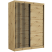 Szafa przesuwna Rivano VIII 150 cm artisan 2-drzwi artisan czarne lamele, 6763766