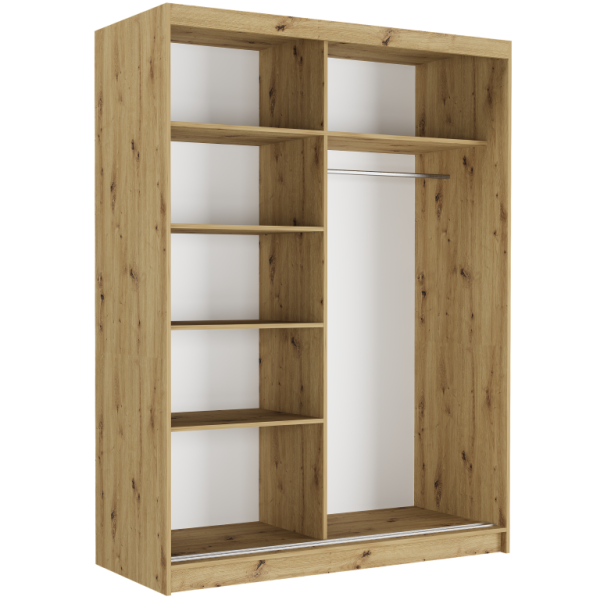 Szafa przesuwna Rivano VIII 150 cm artisan 2-drzwi artisan czarne lamele, 6763768