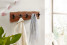 FineBuy Wieszak Ścienny 60 cm Lite Drewno Akacjowe z Naturalną Krawędzią, 677893
