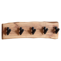 FineBuy Wieszak Ścienny 60 cm Lite Drewno Akacjowe z Naturalną Krawędzią