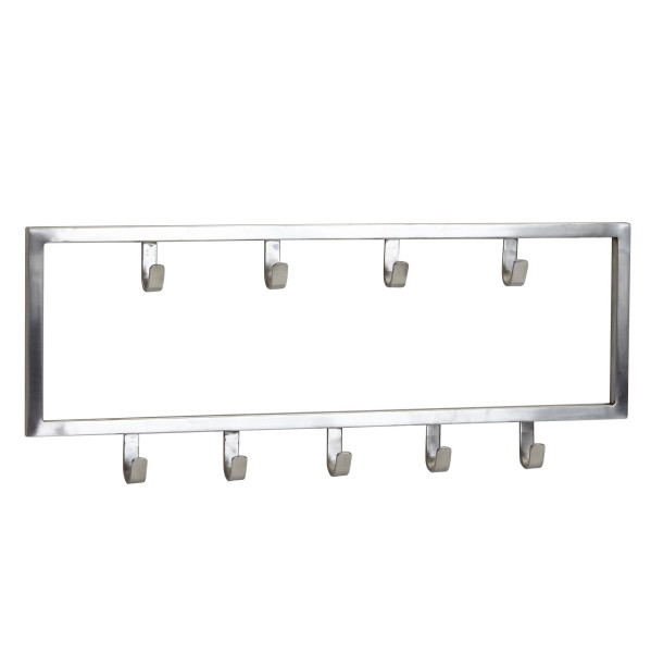FineBuy Wieszak Ścienny 50 cm Metal Srebrny z Haczykami, 677978