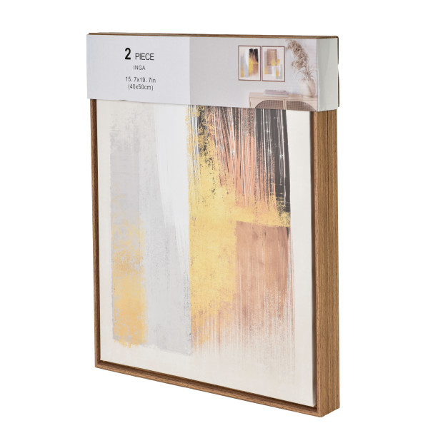 INGA Komplet 2 obrazów 40x50cm modern beżowy, 6786302