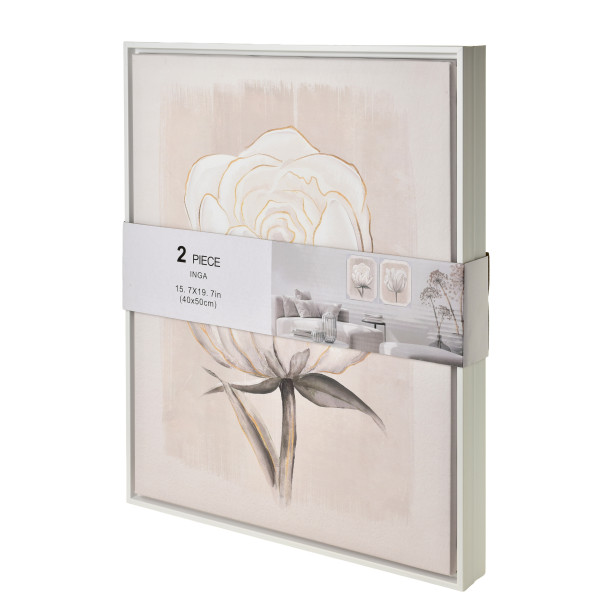 INGA Komplet 2 obrazów 40x50cm biały kwiat, 6786347