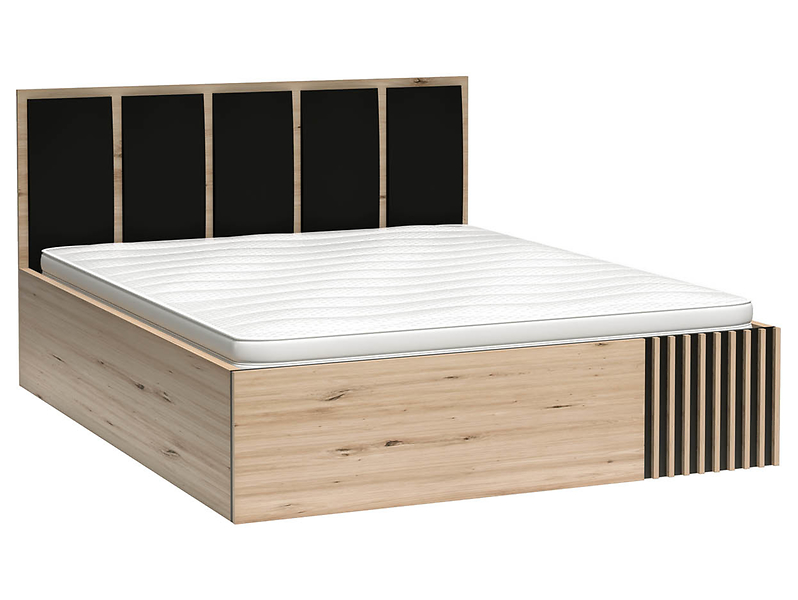 łóżko Cali C-16 160x200 z pojemnikiem i lamelami dąb artisan, 679591