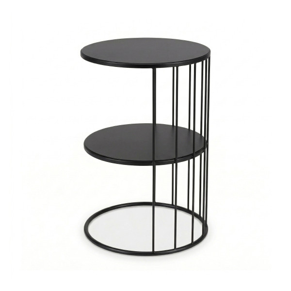 Okrągły stolik kawowy z metalu, z półką RODA, 52 cm, 6808344