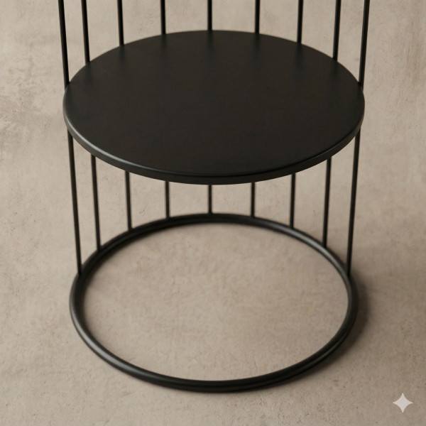 Okrągły stolik kawowy z metalu, z półką RODA, 52 cm, 6808347