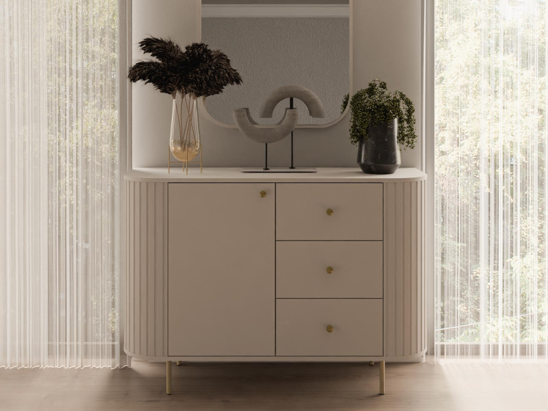 Modna komoda beżowa do przedpokoju glamour ZANTO, 6809596