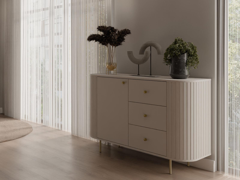 Modna komoda beżowa do przedpokoju glamour ZANTO, 6809597