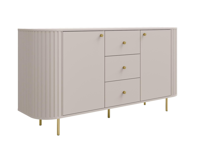 Komoda beżowa z szufladami do salonu glamour ZANTO, 6809637