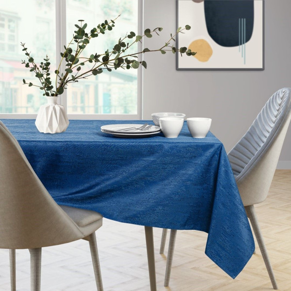 Obrus Plamoodporny VESTA 140x450 Owal Indygo AmeliaHome, 6811308