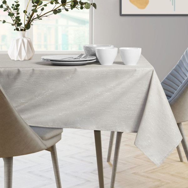 Obrus Plamoodporny VESTA 120x240 Owal Kremowy AmeliaHome, 6812135