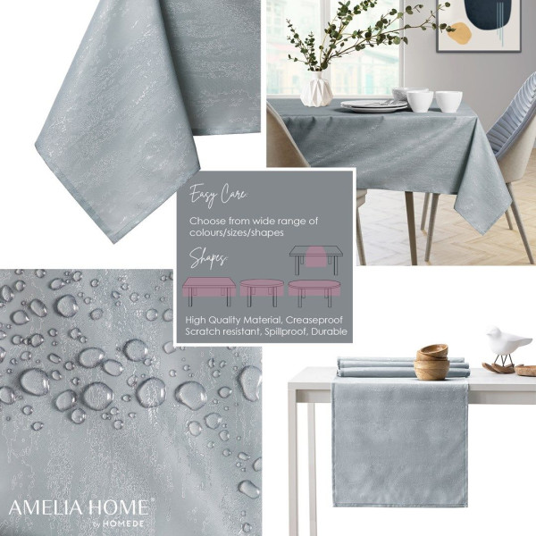 Obrus Plamoodporny  VESTA 120x260 Owal J. Szary AmeliaHome, 6812295