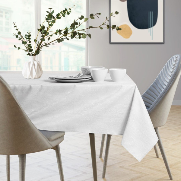 Obrus Plamoodporny VESTA 140x300 Owalny Biały AmeliaHome, 6813289