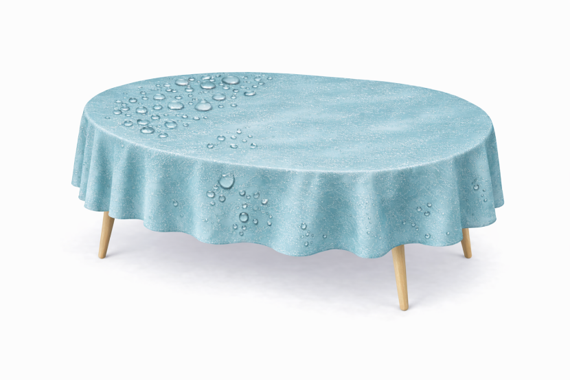 Obrus Plamoodporny  VESTA 140x450 Owal Błękitny AmeliaHome, 6814716